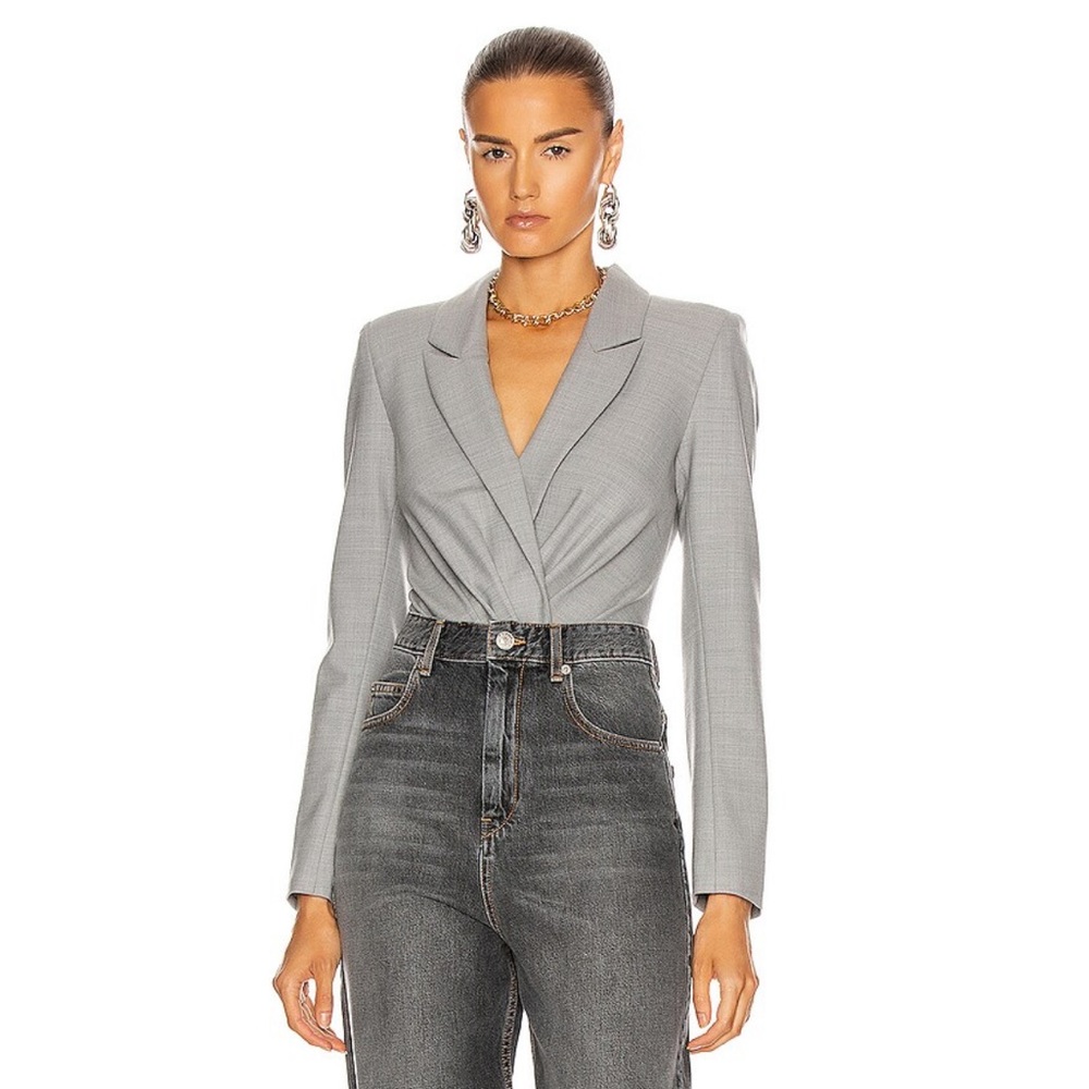 RTA Maryse blazer bodysuit in grey